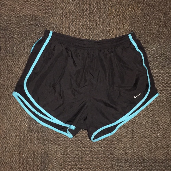 Nike Pants - Nike Dri-Fit Shorts. Black with Teal Blue Lining.